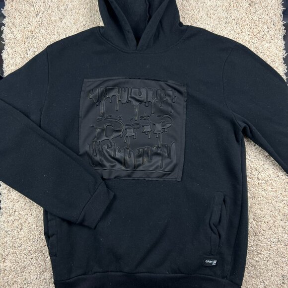 CR-24 BORDO CROMATO MEN'S LEGENDARY BLACK HOODIE SIZE XL DRIP Textured Solid - Picture 1 of 6